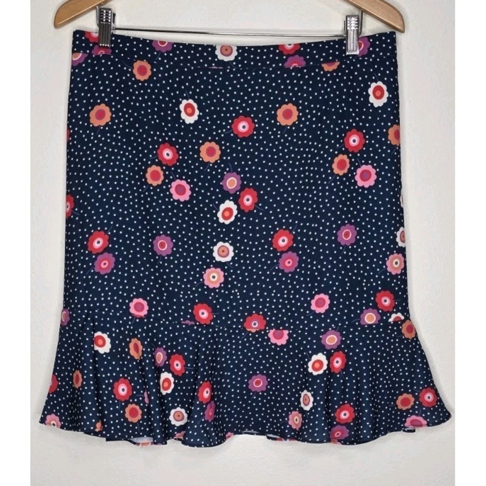 Mod Cloth Navy Blue Retro Pinup Zip Side Skirt Flowy Tiered Skirt Date Career 3X